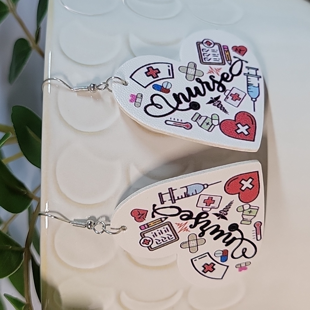 🔥LAST PAIR🔥 Nurse Themed Oversized Leather Drop Earrings